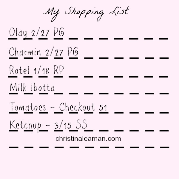 Shopping list graphic